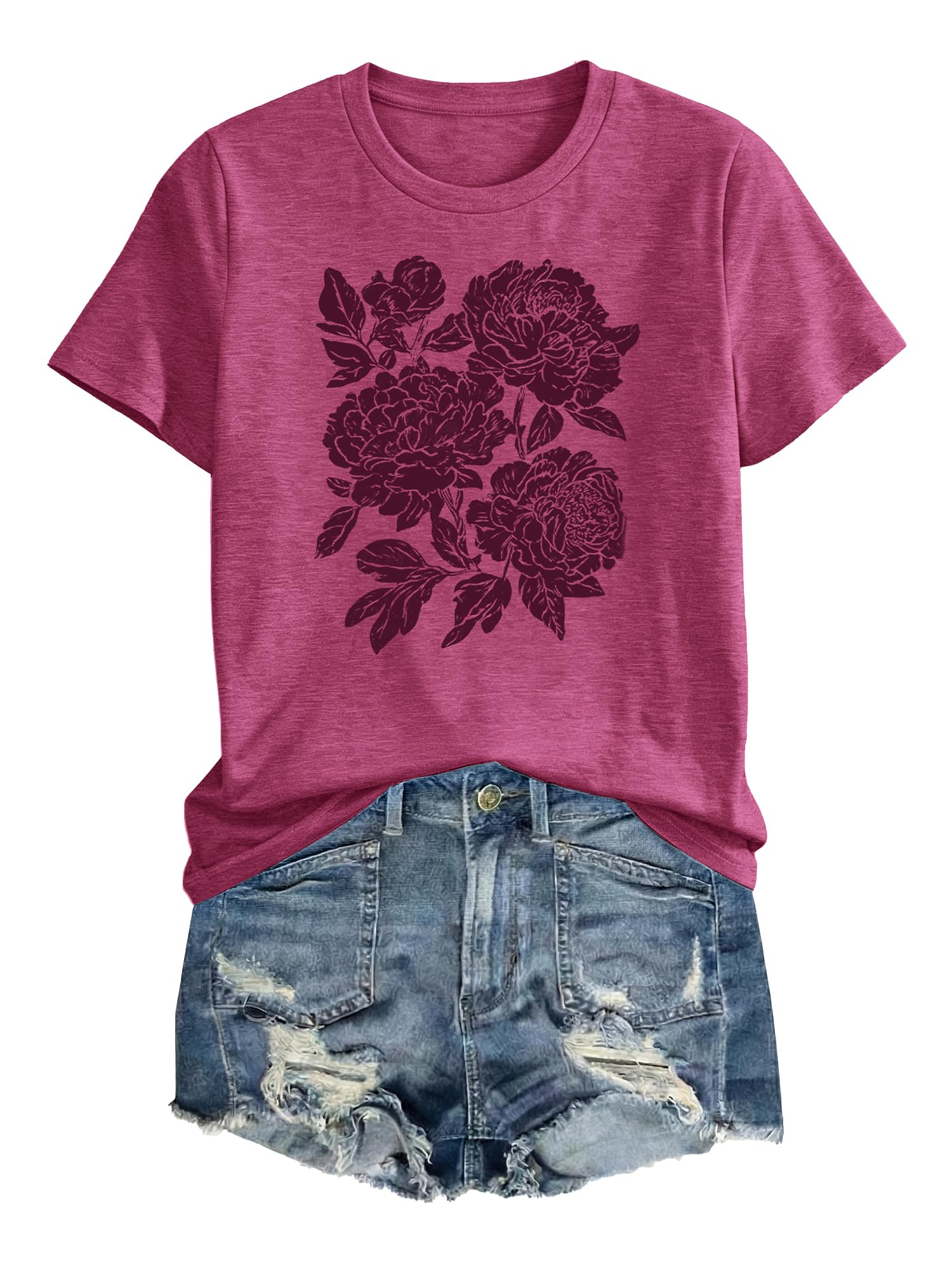 Anbech Womens Dandelion Graphic T-Shirts Teen Girls Cute Sunflower Print Casual Tee Tops