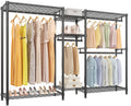 VIPEK Classic V6 Heavy Duty Clothes Rack, 7-Tier Garment Rack with Adjustable Shelves, Portable Closet Organizer with 4 Hanging Rods, Space-Saving, 850lbs Capacity, 68.9" L x 15.7" W x 76.4" H, Black