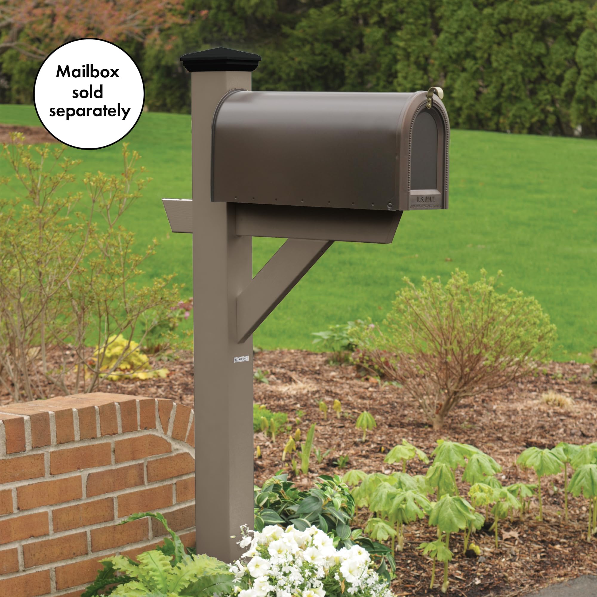 Highwood AD-MLBX1-BKE Hazelton Mailbox Post, Black