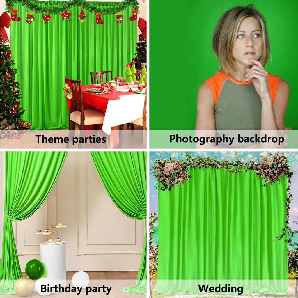 10 x 10 Feet Black A Backdrop Curtain for Partie, Background Curtains for Photoshoot, Birthday, Wedding, Halloween, Thanksgiving, Christmas, New Year Party Decorations 5Ft x 10Ft, 2 Panels