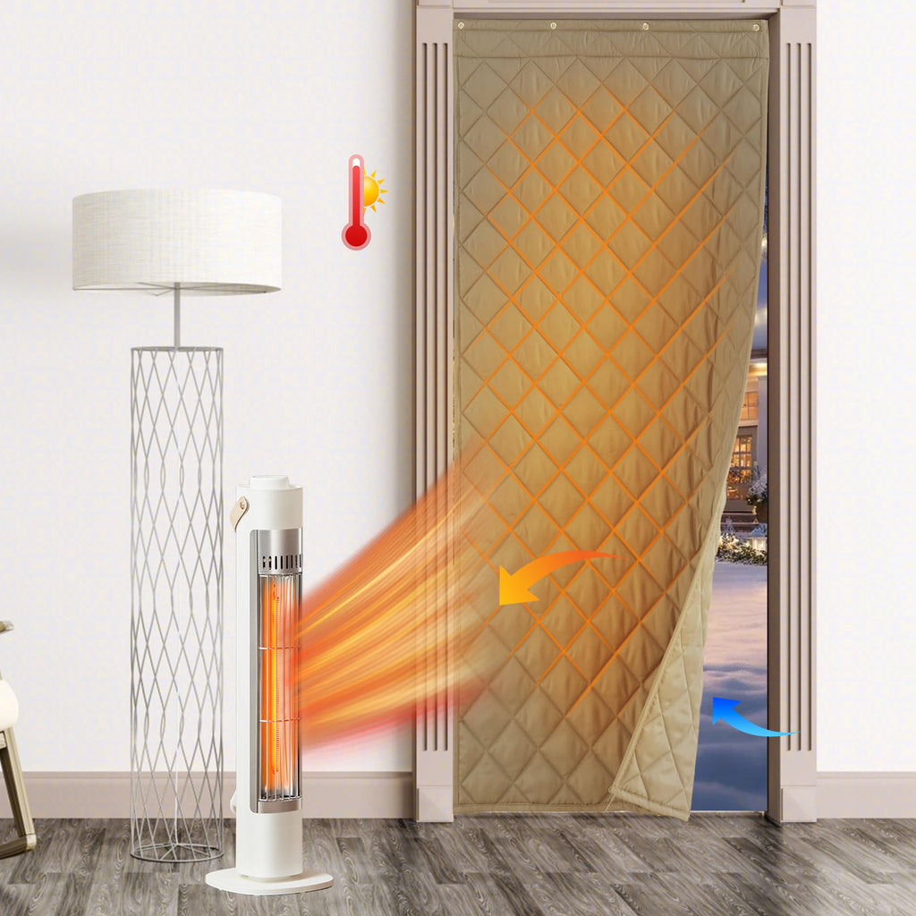 RYB HOME Summer Heat Blocking Thick Quilted Insulated Curtains, Thermal Insulated Curtains Room Divider for Energy Saving Window Treatment for Bedroom Living Room, W32 x L80, Black, 1 Panel