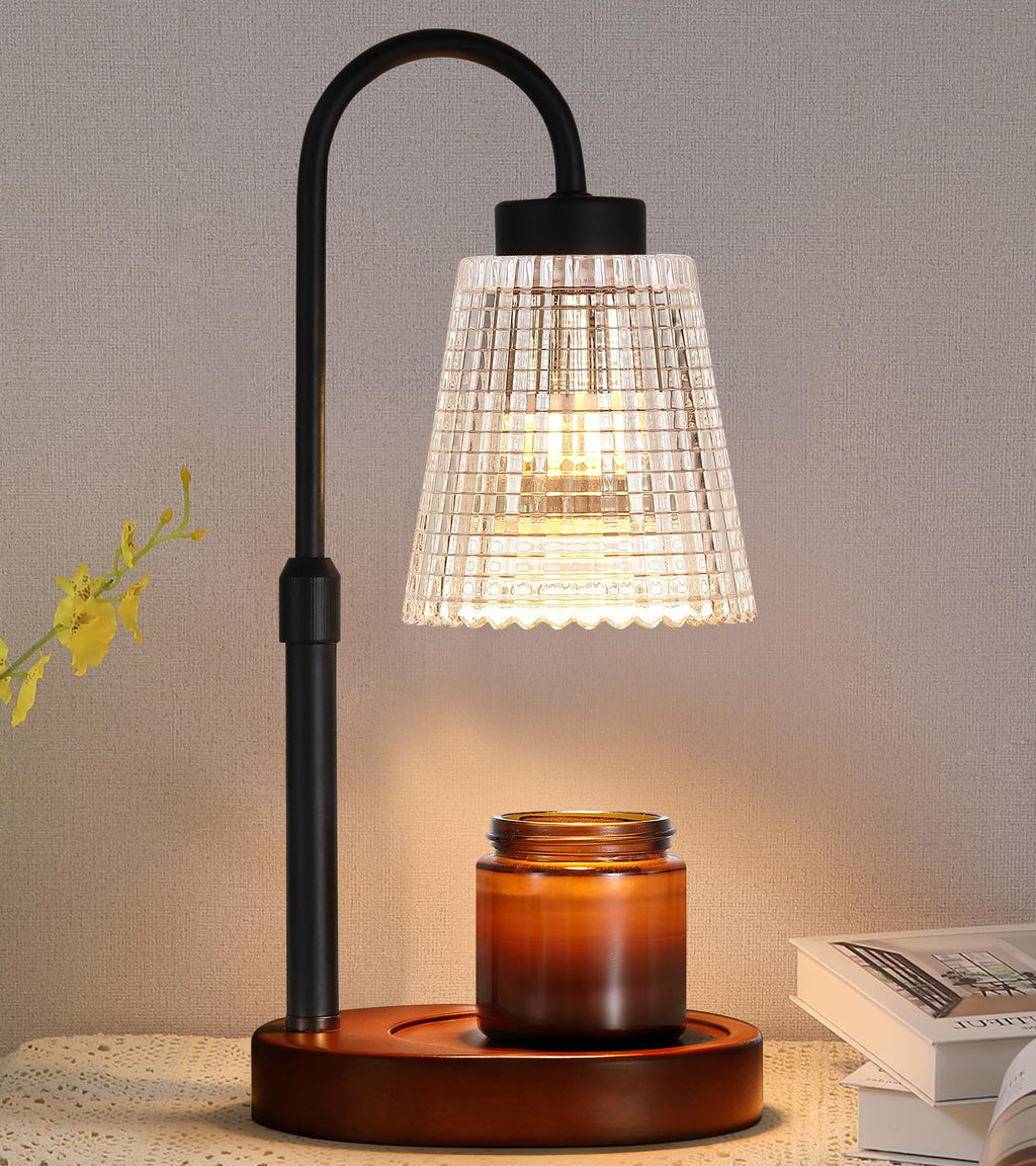 MEIXISUE Candle Warmer Lamp with Timer and Dimmer,Electric Amber Light Gifts for Women Melt Wax Warmer Lamp with 2 Bulbs for Candle Jars House Warming New Home Decor