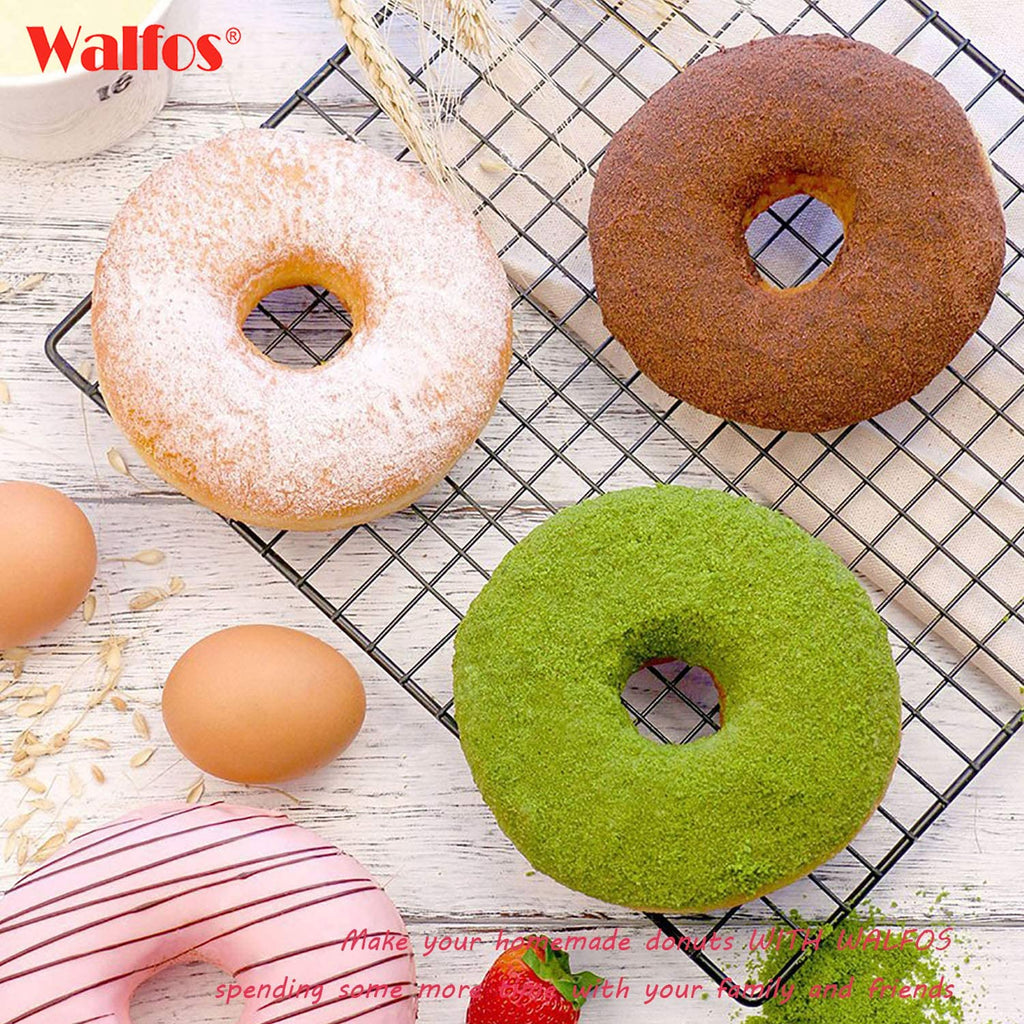 Walfos Donut Pan for Baking - Non-Stick Silicone Doughnut Pan Set, Silicone Donut Mold Heat Resistant, Make Perfect Donut Cake Biscuit Bagels, BPA FREE and Dishwasher Safe, Set of 3
