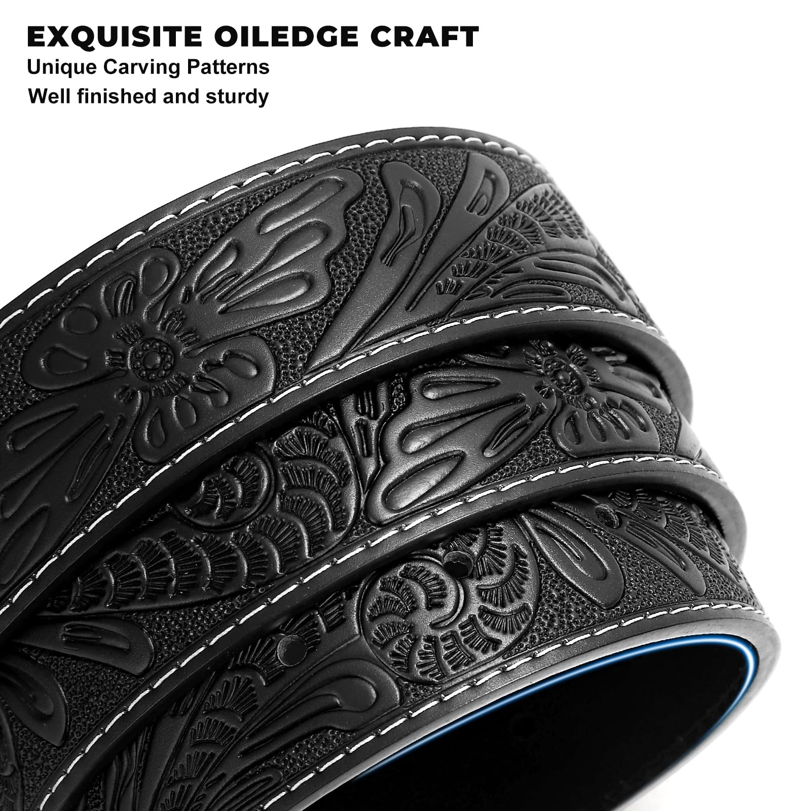 BELTROAD Western Leather Buckle Belt for Men Women Cowboy Cowgirl Mens Leather Belt for Jeans Christmas Men's Belt Gifts