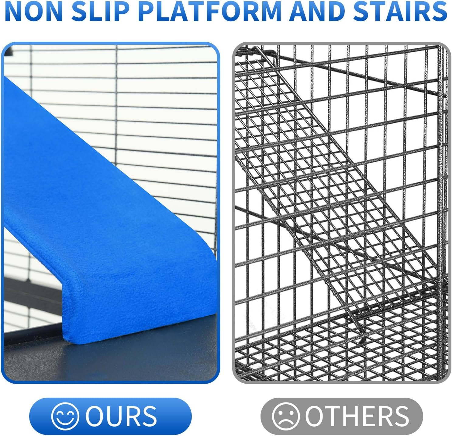 Metal Small Animal Cage 6-Tier Ferret Sugar Glider Cage for Chinchillas/Guinea Pig/Rabbit/Large Hamste Rolling Critter Nation Cage with Flannel ramps, Removable Tray,6 Doors Easy Clean