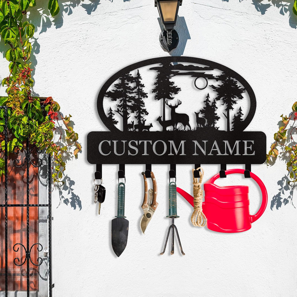 Dyoart Personalized Couple's Name Key Rack, Wall Mounted Metal Key Holder for Housewarming Gifts,ignent Bedding