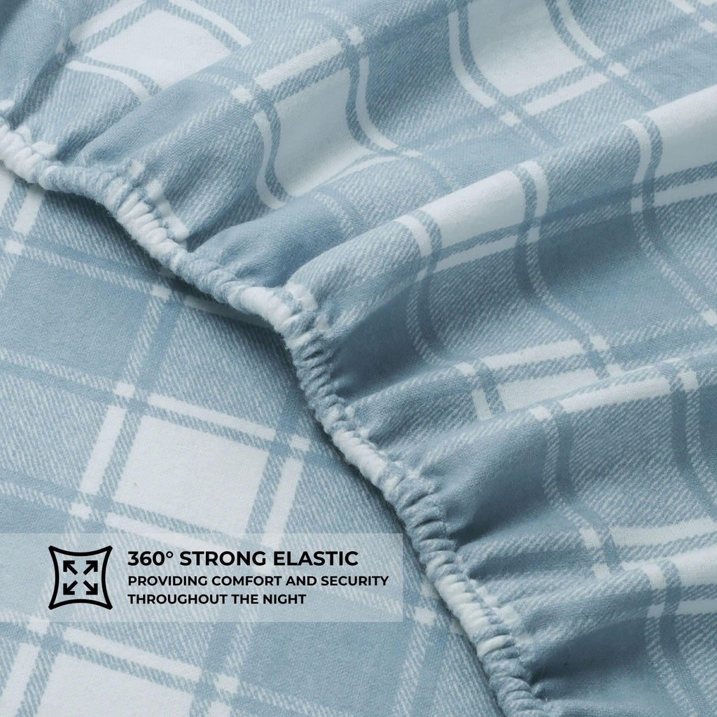 Featherhead 100% Cotton 4PCs Flannel Sheet Set | Double-Brushed for Extra Softness, Warm & Breathable, Extra Deep Pockets fits Up to 17” (Beige, Twin)