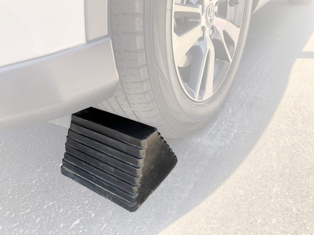 MaxxHaul 70073 Solid Rubber Heavy Duty Wheel Chock with Eyebolt (Pack of 2)