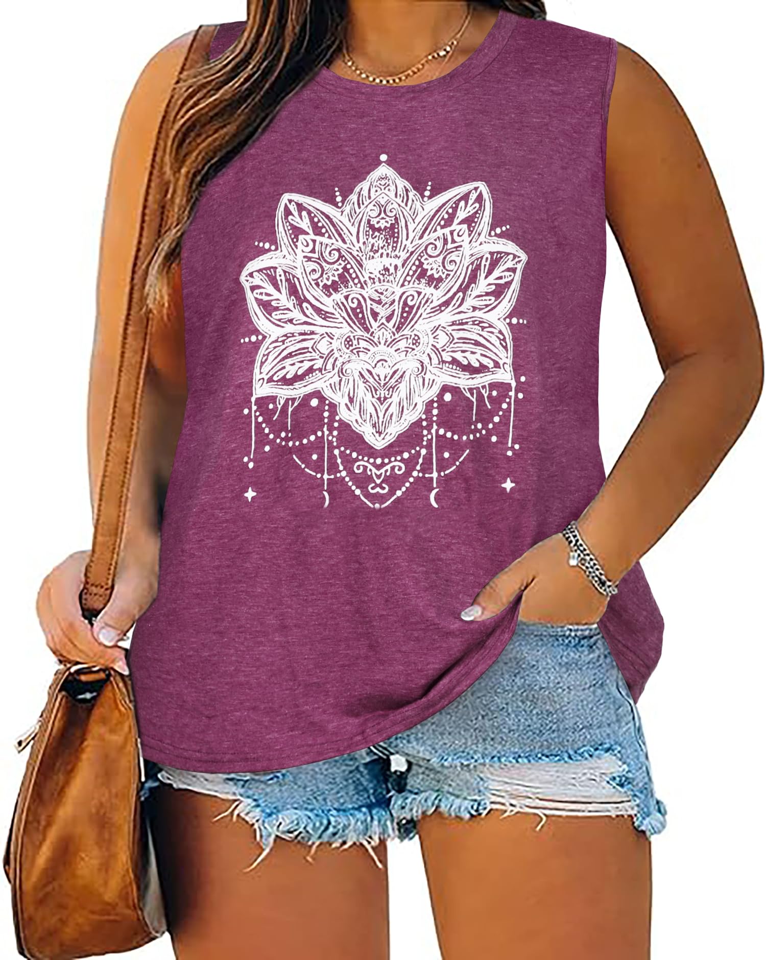 Plus Size Tops for Women Sleeveless Summer Tank Top Loose Fit Casual Tunics Shirts 2026