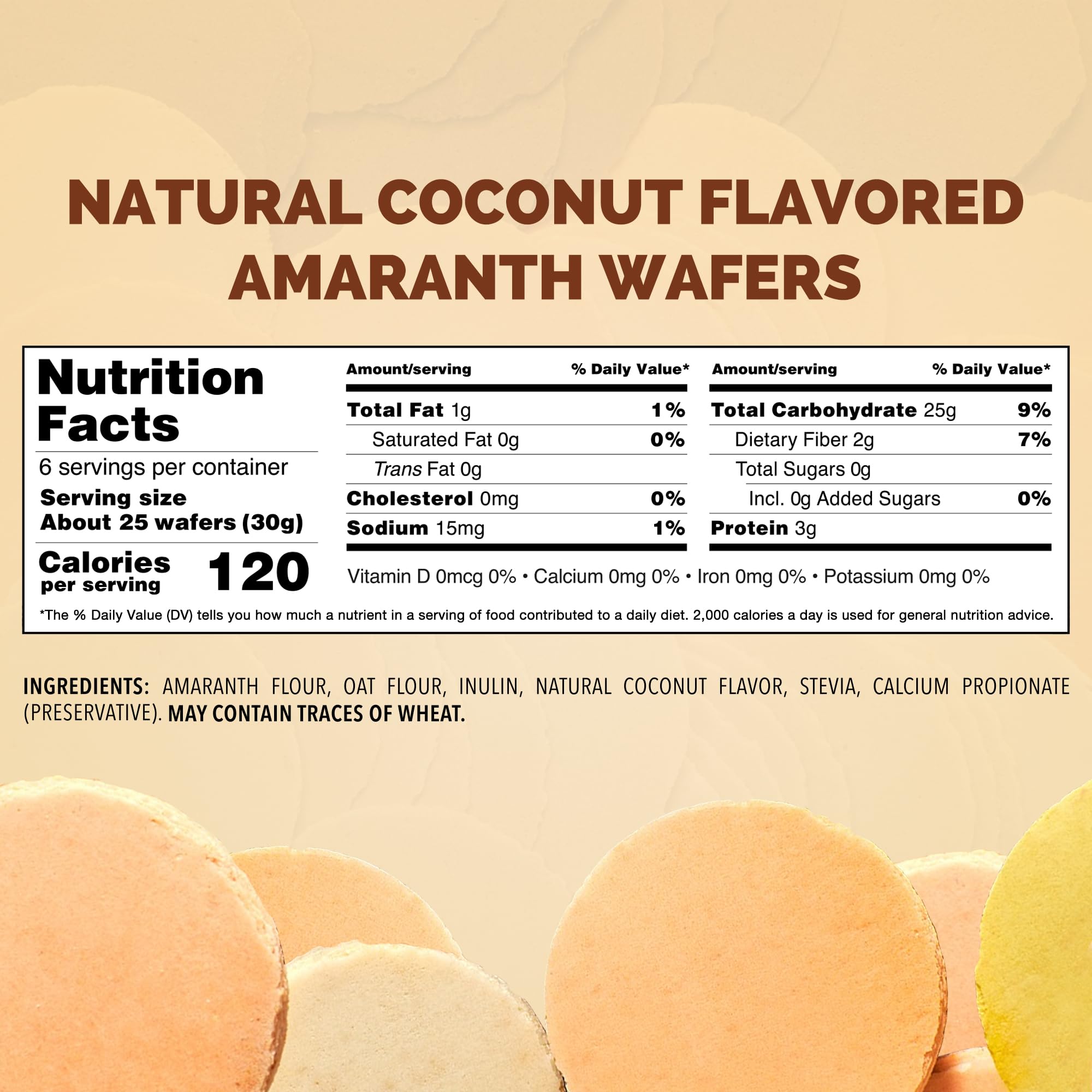 Kalan MNA Amaranth Flour Wafer Thins, Vegan and Sugar-free, Pack of 3