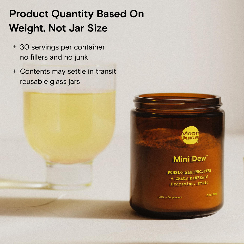 Moon Juice Mini Dew Electrolytes Powder - Sugar Free Minerals & Electrolyte Hydration Powder for Instant Hydration & Brain Support - Magnesium, Calcium, Potassium, Pink Salt, Pomelo, 30 Servings