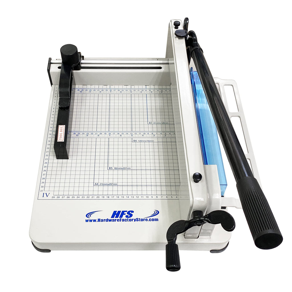 HFS(R) Heavy Duty Guillotine Paper Cutter 400 Sheet Capacity | Solid Steel Construction (A3-17'' paper cutter)
