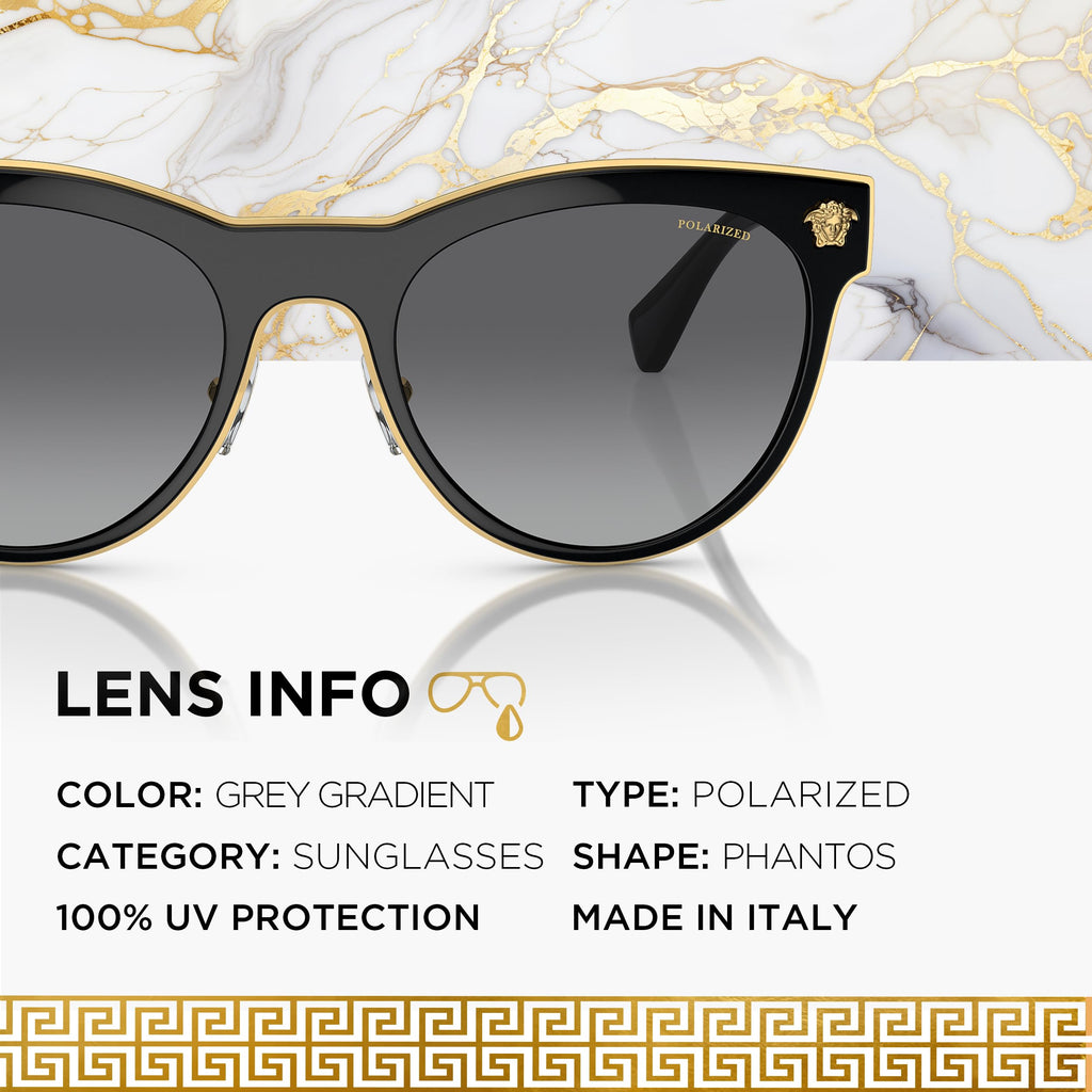 VERSACE VE2198 Phantos Shape Metal Sunglasses 54mm