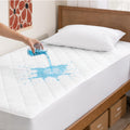 Bare Home Twin Waterproof Quilted Mattress Protector - Cooling Mattress Pad - Protect Against Spills - Easy Wash - Elastic Cover - Dorm Essentials - Stretchy - Fits up to 15 Inches Deep (Twin)