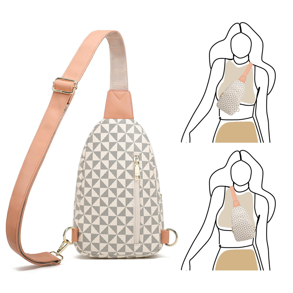 INICAT Small Crossbody Sling Bags Faux Leather Fanny Packs Purses for Women Everyday & Travel