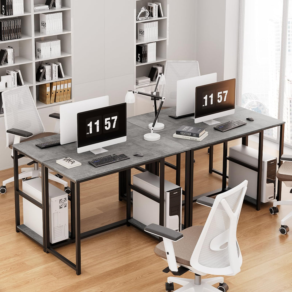 SINPAID 40 Inch Small Gaming Desk with Shelves for Small Spaces, Easy Assembly Study Desk, Sturdy Writing Desk for Bedroom & Home Office, Black
