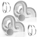 VIVOSUN 2-Pack 4 Inch 8 Feet Flex Air Aluminum Ducting, Flexible Dryer Vent Hose for HVAC Ventilation, 4 Clamps Included