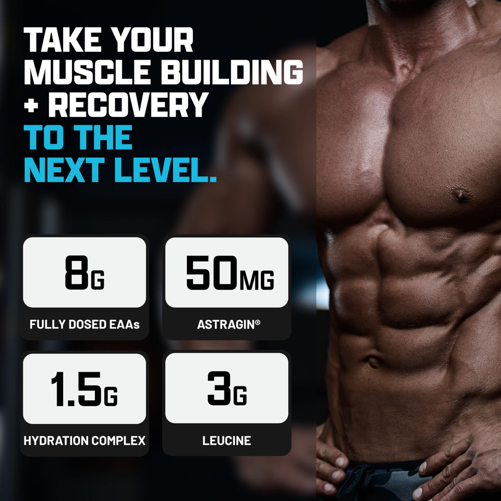 Nutrex Research EAA Hydration | EAAs + BCAAs Powder | Muscle Recovery, Strength, Muscle Building, Endurance | 8G Essential Amino Acids + Electrolytes | Apple Pear 30 Servings