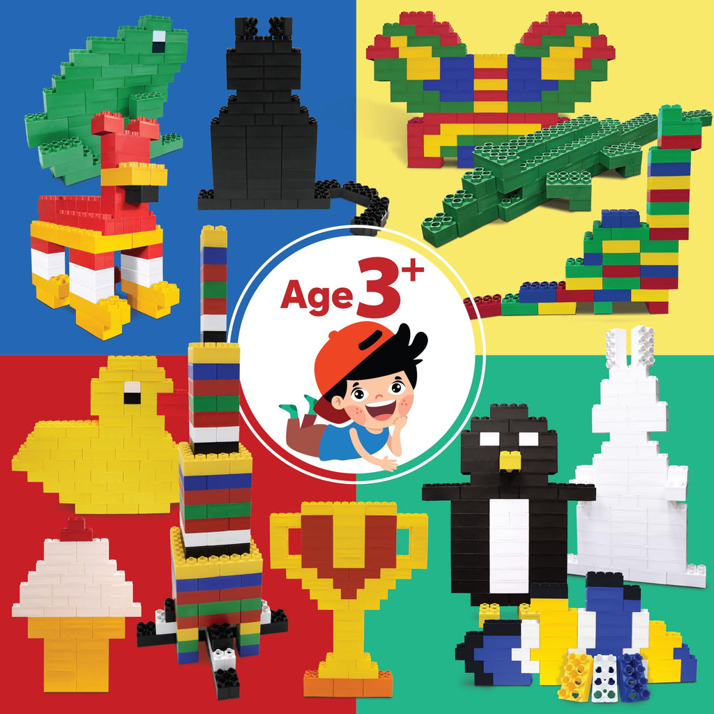 BiggoBlocks Large Building Blocks for Kids Ages 3-8 – 288 Piece Mega Set – Indoor & Outdoor STEM Toy for Boys & Girls