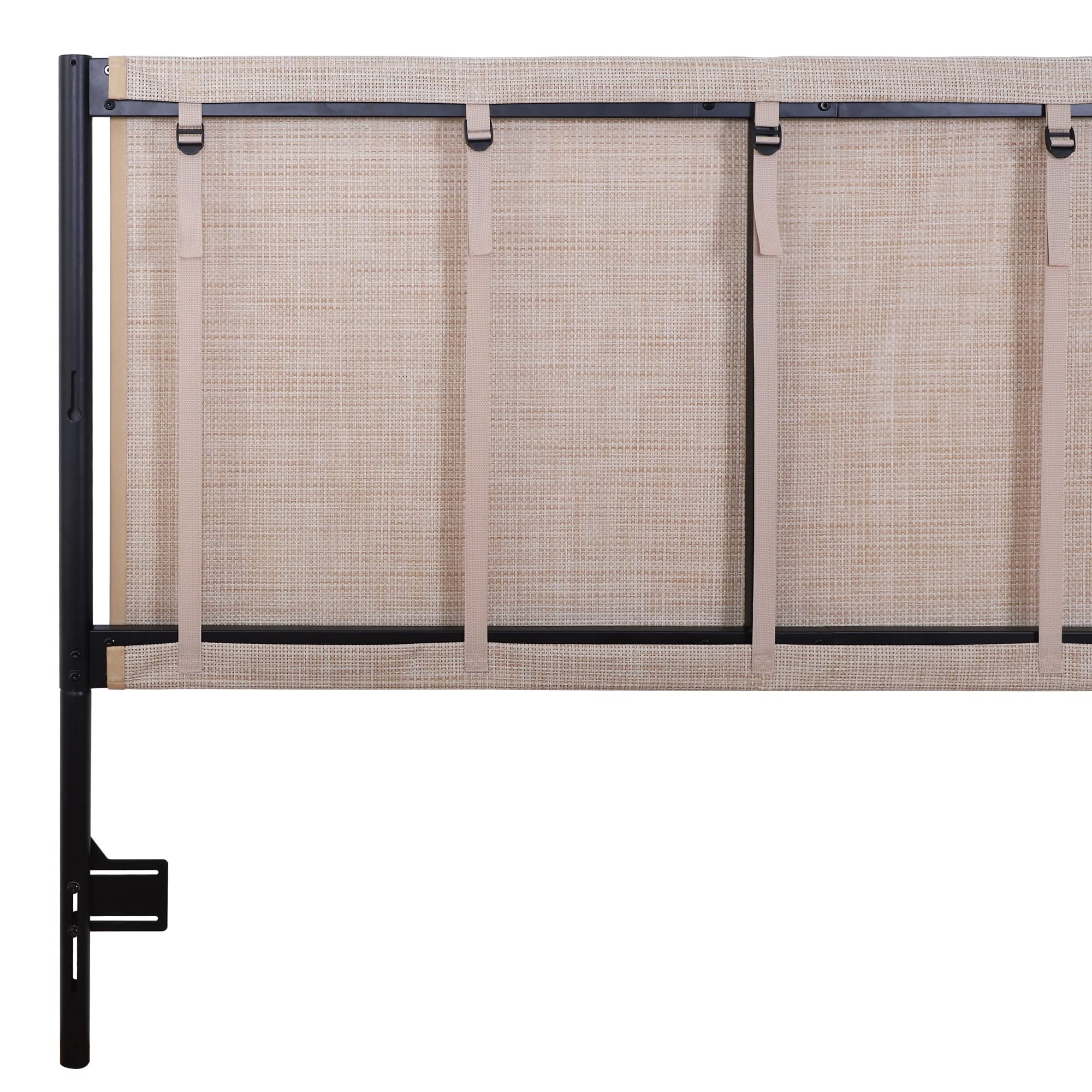 Nathan James Harlow Modern Wall Mount Hanging Headboard, Queen, Brown Faux Leather