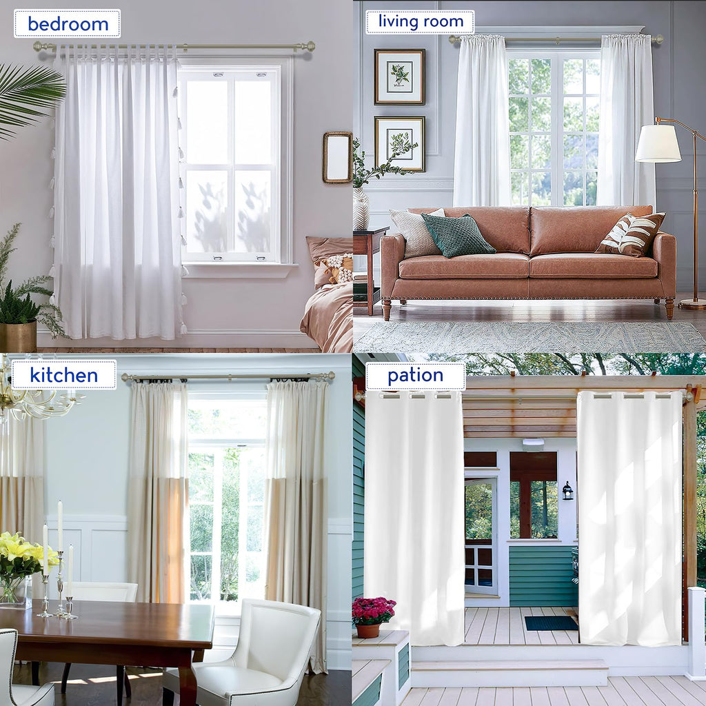 Curtain Rods for Windows 48-84 inch,3/4 inch Heavy Duty Adjustable Decorative Curtain Rod with Modern Finials,Window Rods for Bedroom, Living Room,Patio and Kitchen