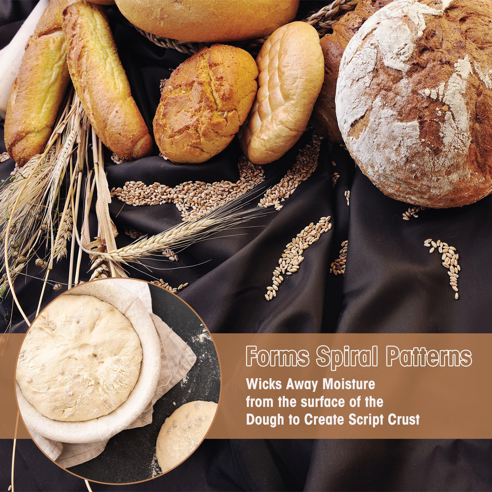 Gejoy 20 Sets Bread Proofing Baskets Bulk Banneton Dough Proofing Bowls Kit with Cloth Liner and Plastic Scraper Sourdough Basket for Home Sourdough Bakers(Oval,10'')