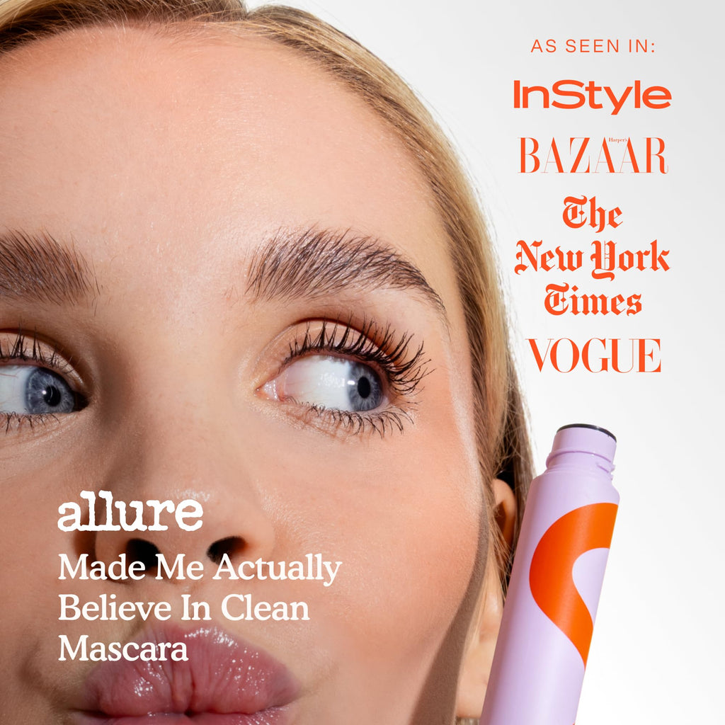 Tower 28 MakeWaves Vegan Black Mascara - Volumizing & Lengthening Mascara for Sensitive Eyes - With Aquaflex Technology for Humidity-Proof Lift - Hypoallergenic Eye Makeup - Jet (0.29 oz)