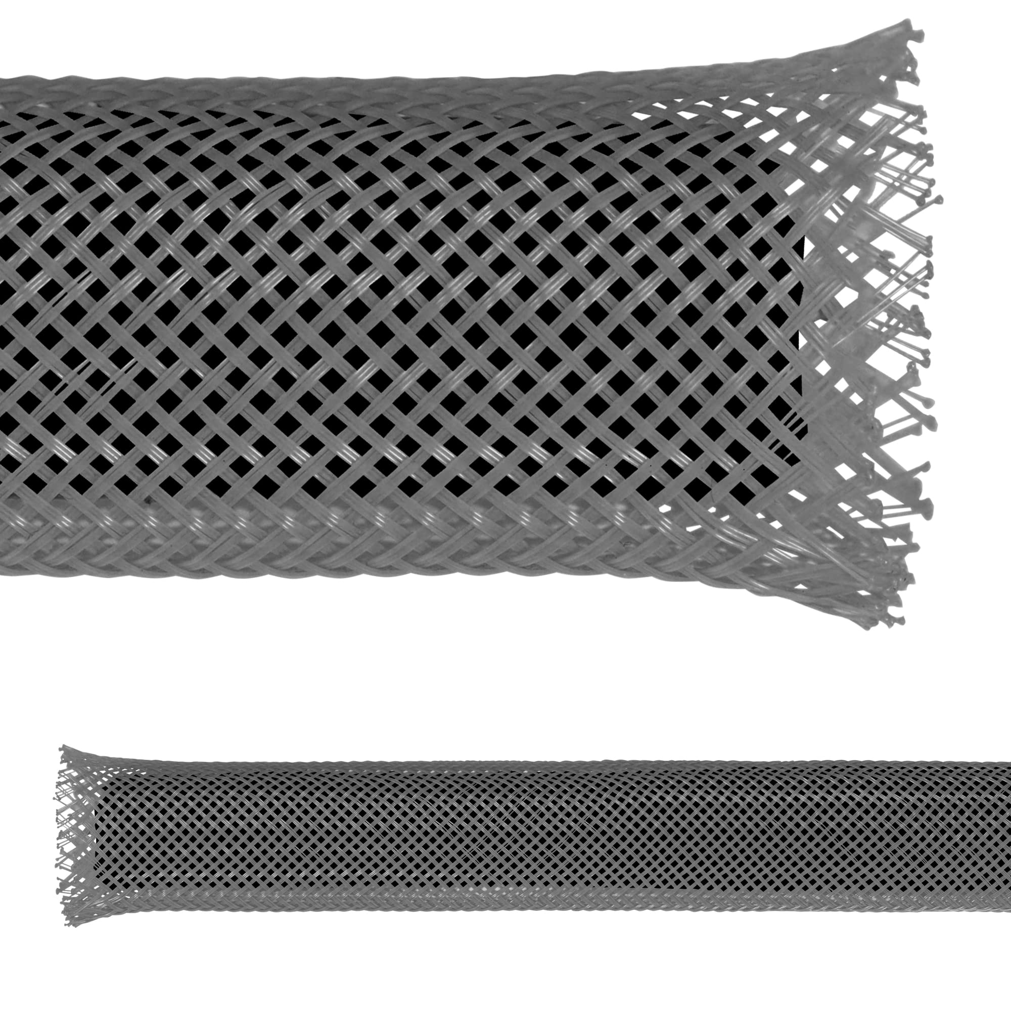 Electriduct 1/8" Black PET Expandable Braided Sleeving Cable Mesh Flexible Wire Sleeve - 10 Feet