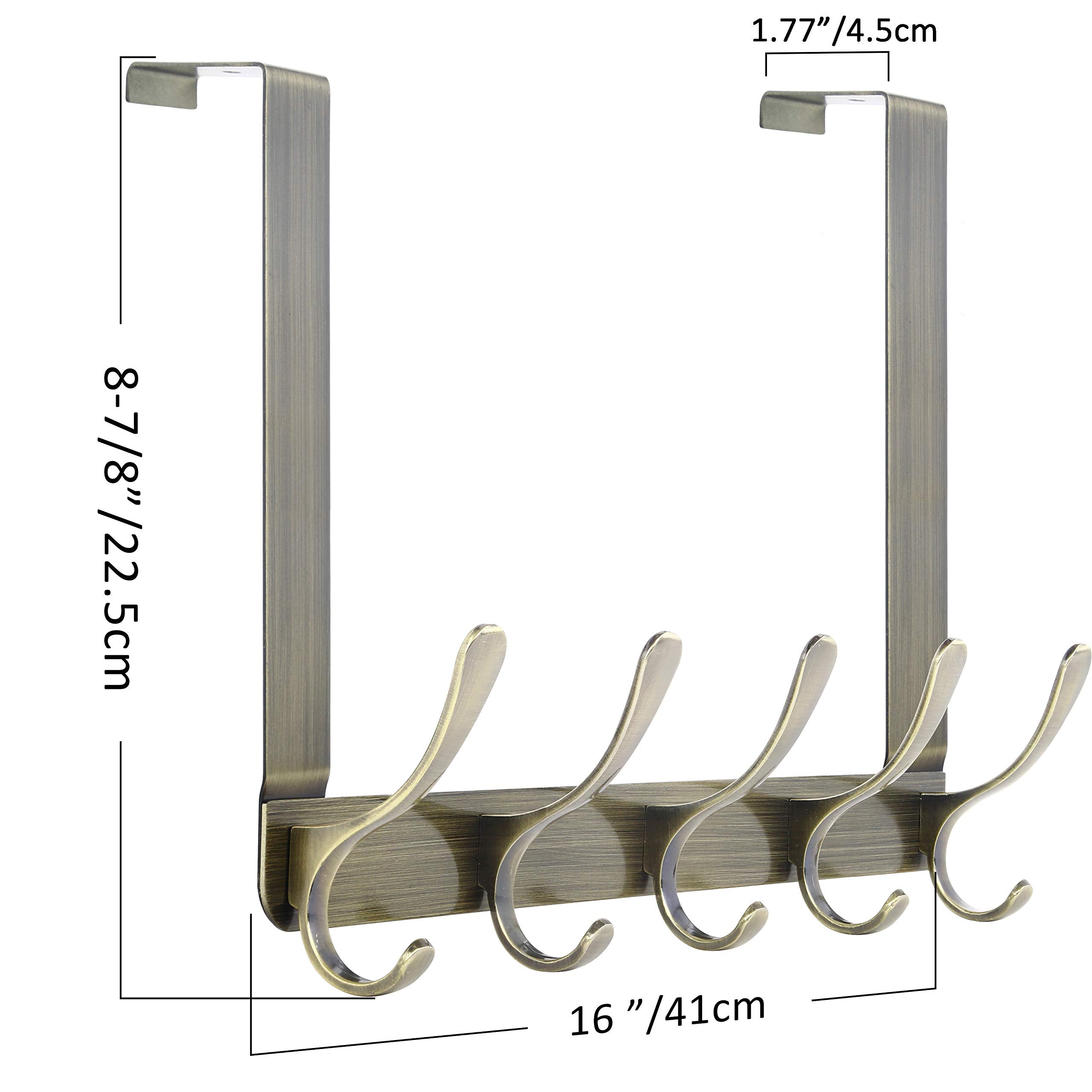 SKOLOO Over The Door Hook, Door Hanger Hooks for Hanging Clothes, Towels, Coats, Hats, Over The Door Towel Hook - Black, Assembly Required