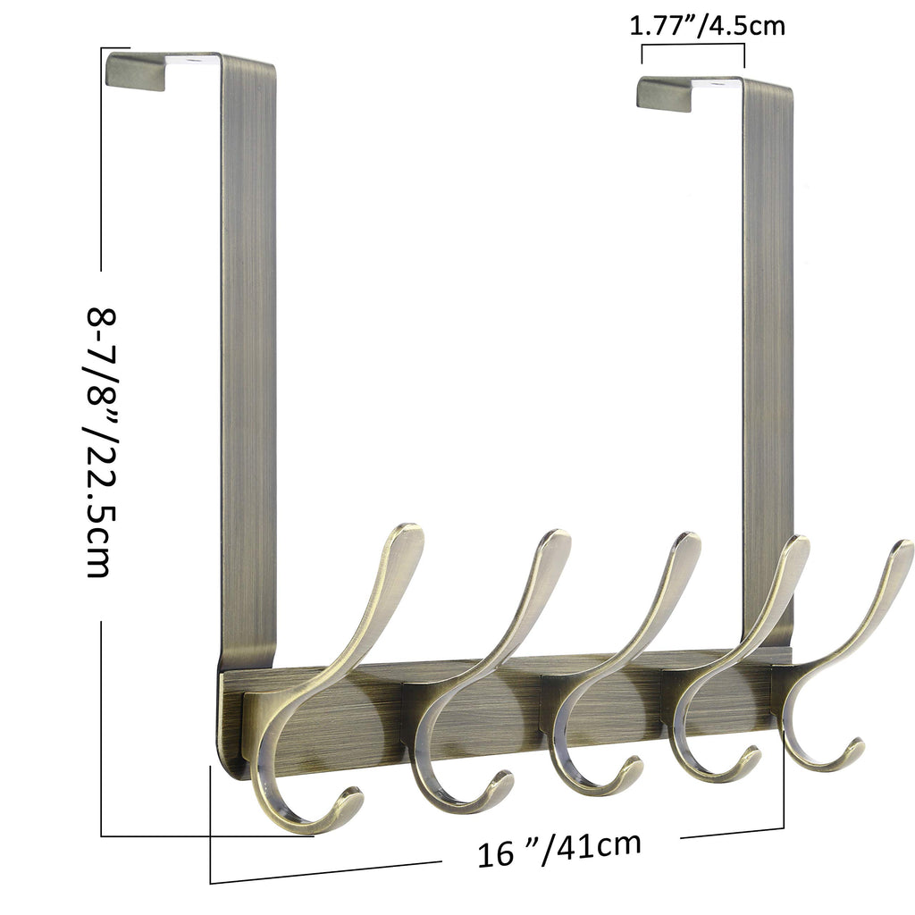 SKOLOO Over The Door Hook, Door Hanger Hooks for Hanging Clothes, Towels, Coats, Hats, Over The Door Towel Hook - Black, Assembly Required