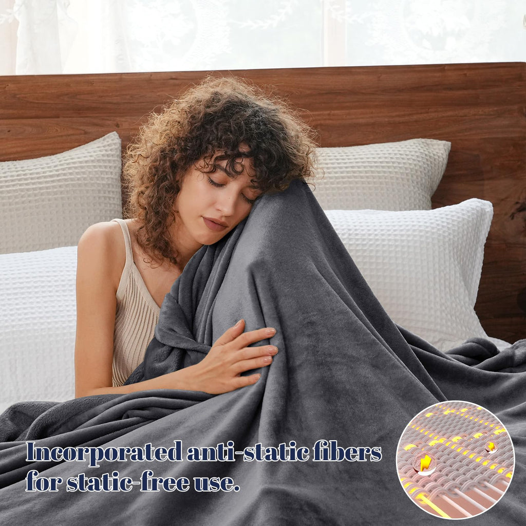 PHF Oversized King Big Fleece Blanket 120"x120", No Shed No Pilling Extra Large Soft Blanket, Giant 10'x 10' Lightweight for Bed, Sofa Travel and Camping, Suitable for All Season, Beige