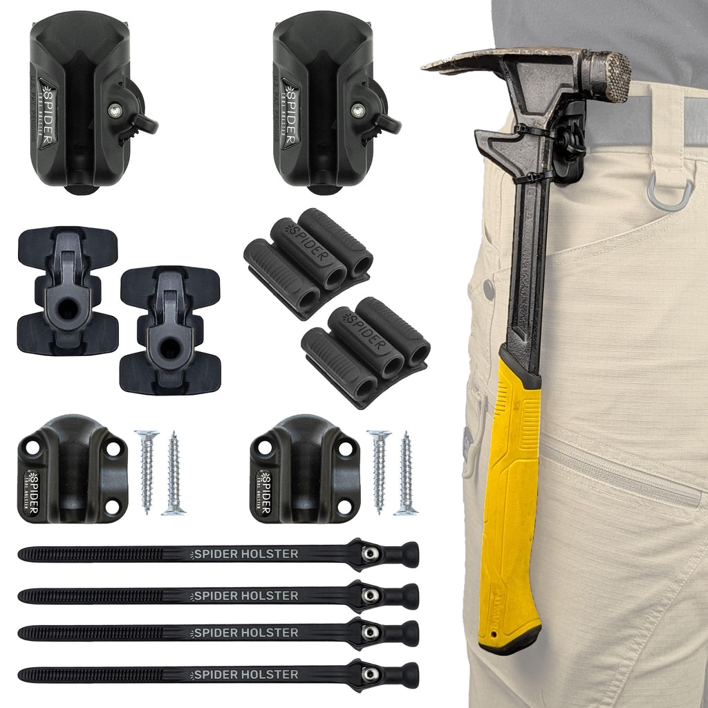 Spider Tool Holster - Improve The Way You Carry Your Power Drill, Driver, Multitool, Pneumatic, Multi-Tool and More on Your Belt - Compatible with All Major Tool Brands