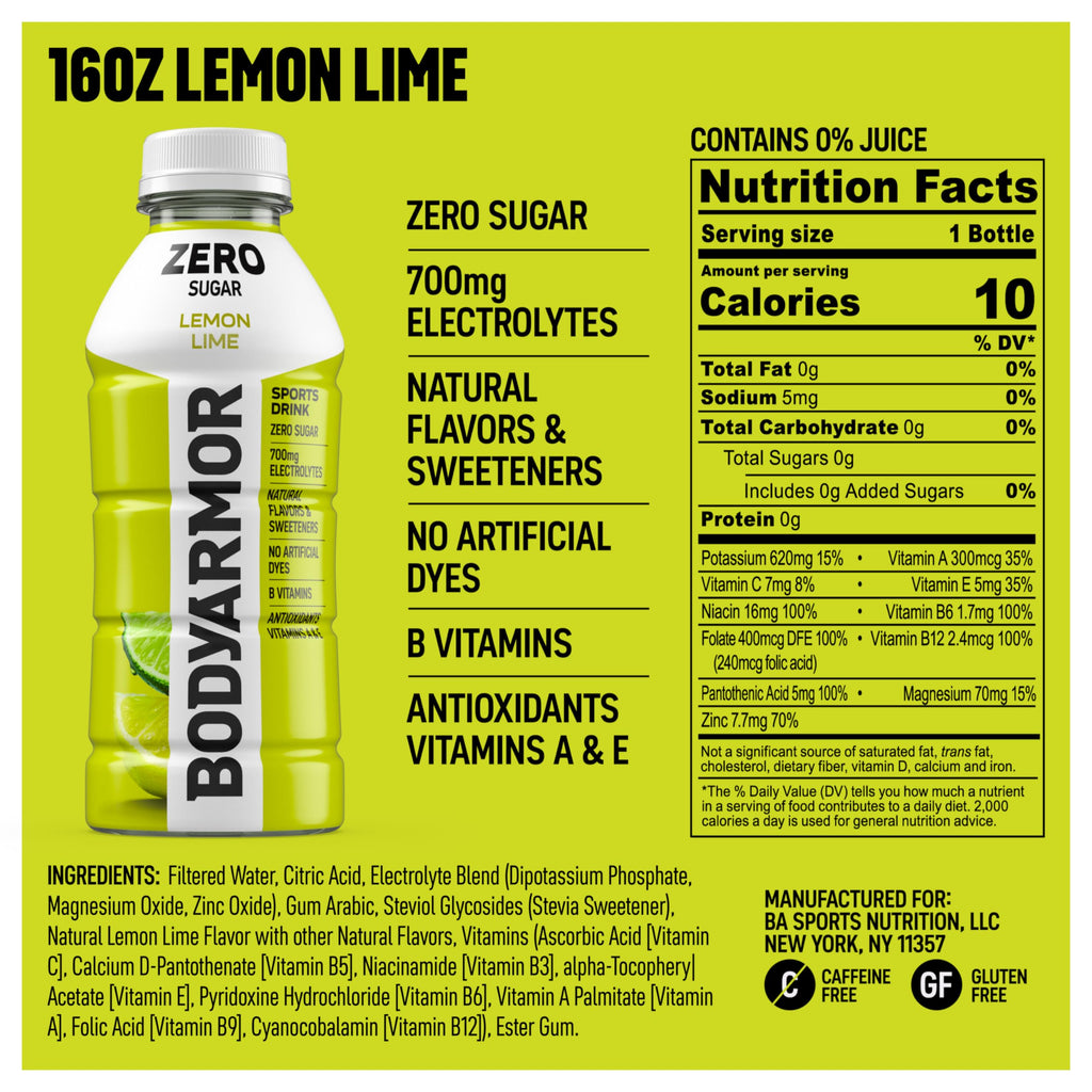 BODYARMOR Lyte Sports Drink Low-Calorie Beverage, Blueberry Pomegranate, Coconut Water Hydration, Natural Flavors with Vitamins, Potassium-Packed Electrolytes, 16 Fl Oz (Pack of 12)