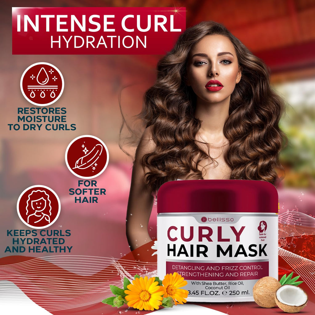 Apple Cider Vinegar Deep Conditioning Mask - Treatment for Dry Damaged Hair and Split End Repair - Sulfate Free Formula with Collagen, Keratin and Argan Oil - For Flaky Scalp and Dandruff Relief