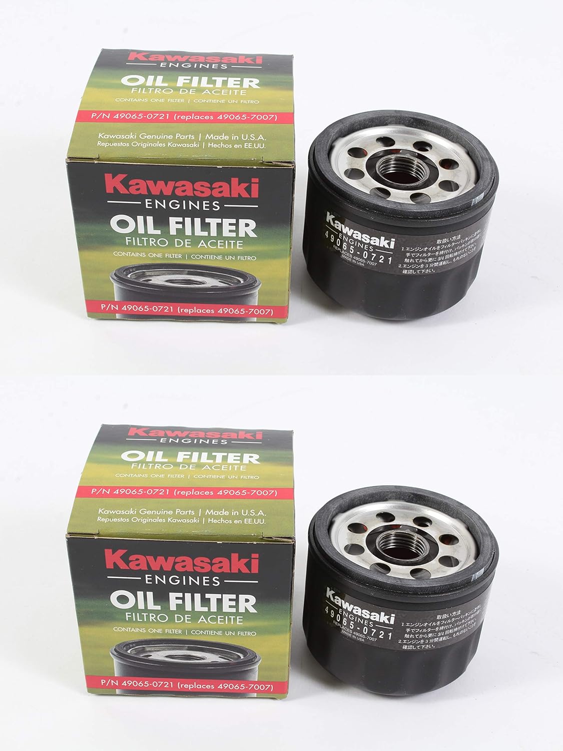 Kawasaki 49065-0721 Oil Filter Replaces 49065-7007 (2 Pack)
