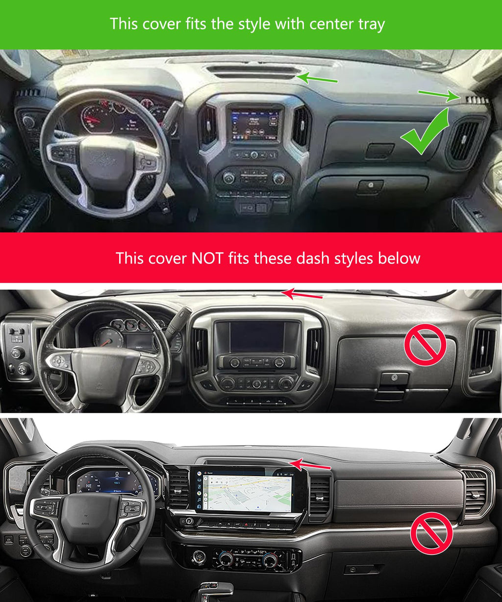 Dash Cover Fit for Chevy Chevrolet Silverado 1500 LT/WT 2500HD 3500HD 2007-2013, GMC Sierra 2007-2013 Dashboard Mat Carpet (08-13 Beige) Y74