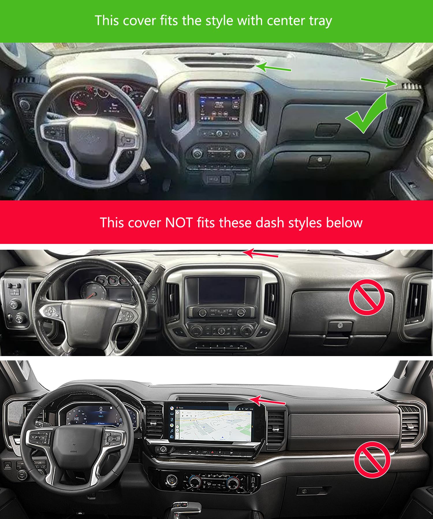 Dash Cover Fit for Chevy Chevrolet Silverado 1500 LT/WT 2500HD 3500HD 2007-2013, GMC Sierra 2007-2013 Dashboard Mat Carpet (08-13 Beige) Y74