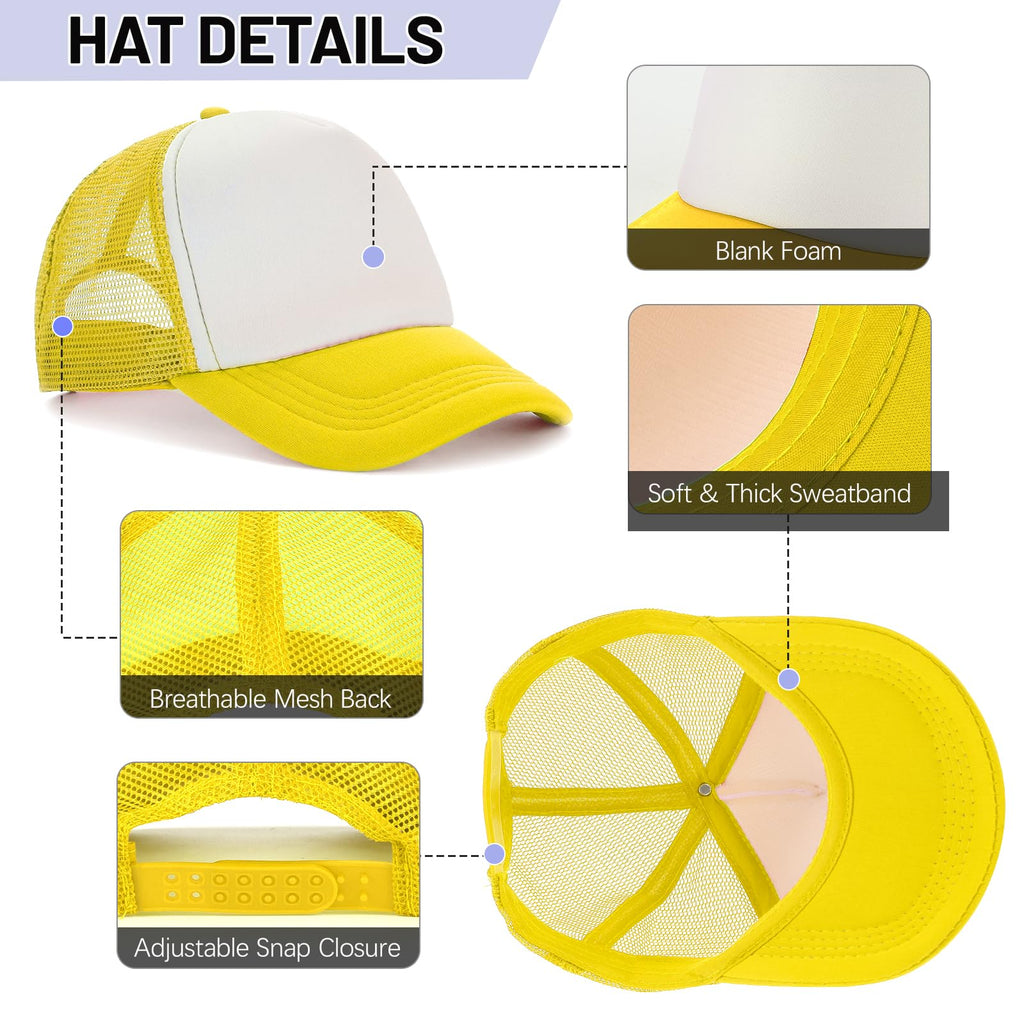 Ultrafun 10 Pack Trucker Hat Mesh Sublimation Blank Hats Adjustable Baseball Caps Hats for Men Women