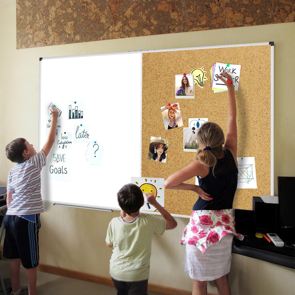 XBoard 24 x 18 Inch Wall-Mounted Office Cork Board, Notice Bulletin Board with Aluminum Frame