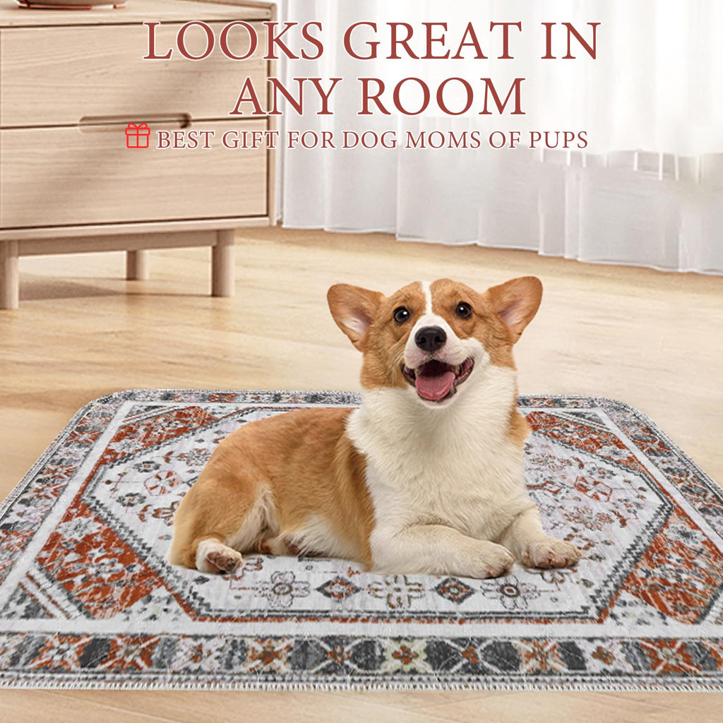 Homimp Washable Pee Pads for Dogs, 2 Pack Reusable Puppy Pads Waterproof, Absorbent and Leakproof Dog Pee Pads, Non Slip Puppy Training Pads, Pet Mat for Floor,Crate,Couch,Whelping,Beige 36"x36"