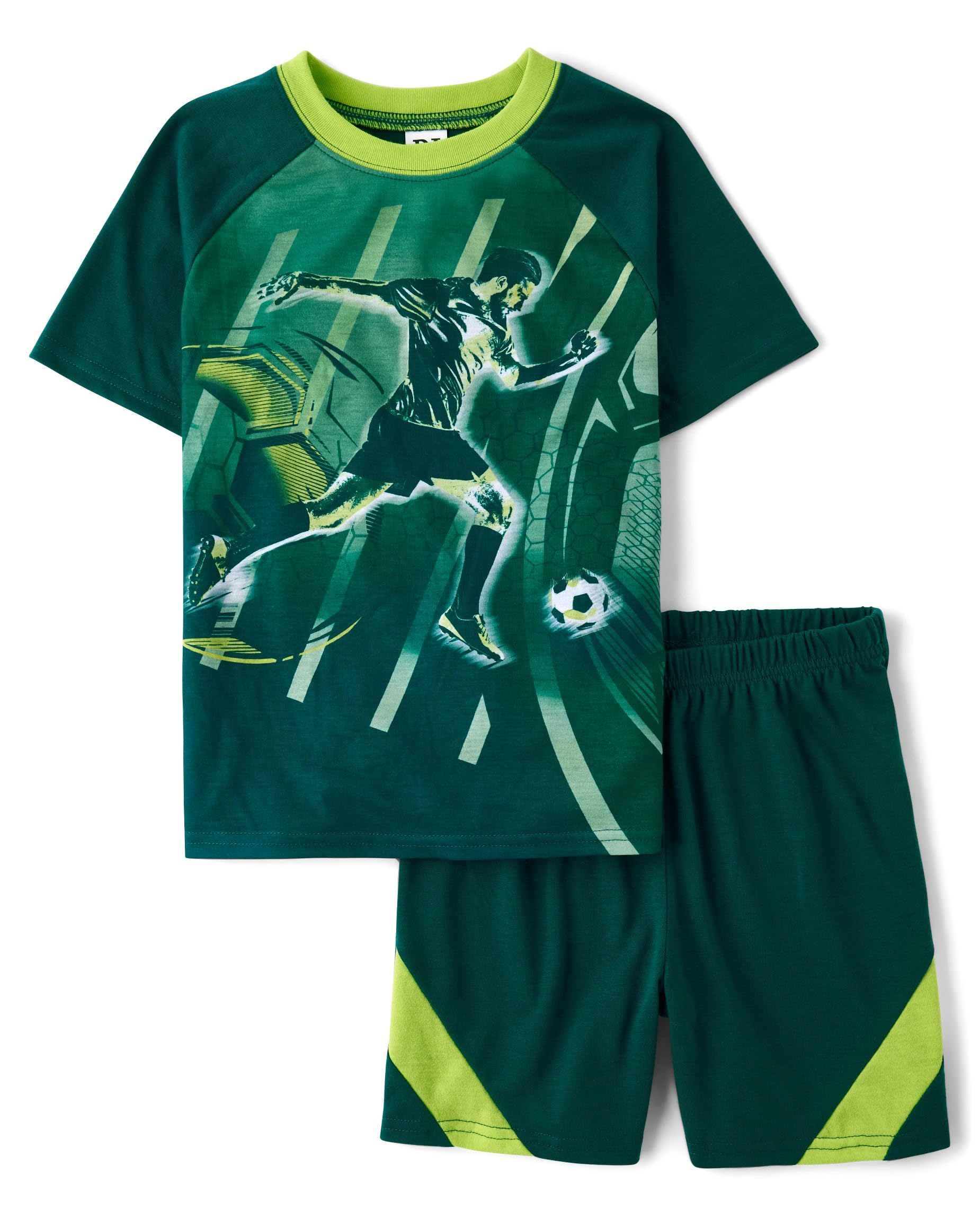 The Children's Place boys Short Sleeve Top and Shorts,2 Piece Pajama Set