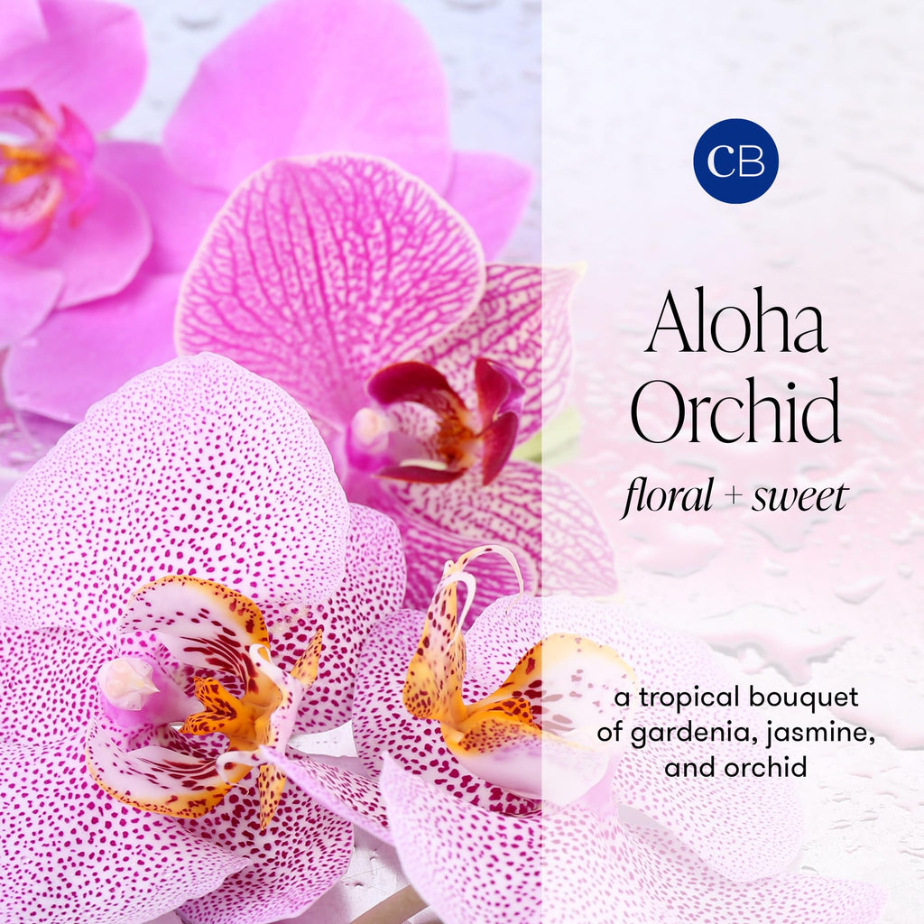 Capri Blue Modern Marble Jar Candles - Luxury Candles for Home Scented - Long Lasting Soy Wax Blend (Aloha Orchid, 8 oz)