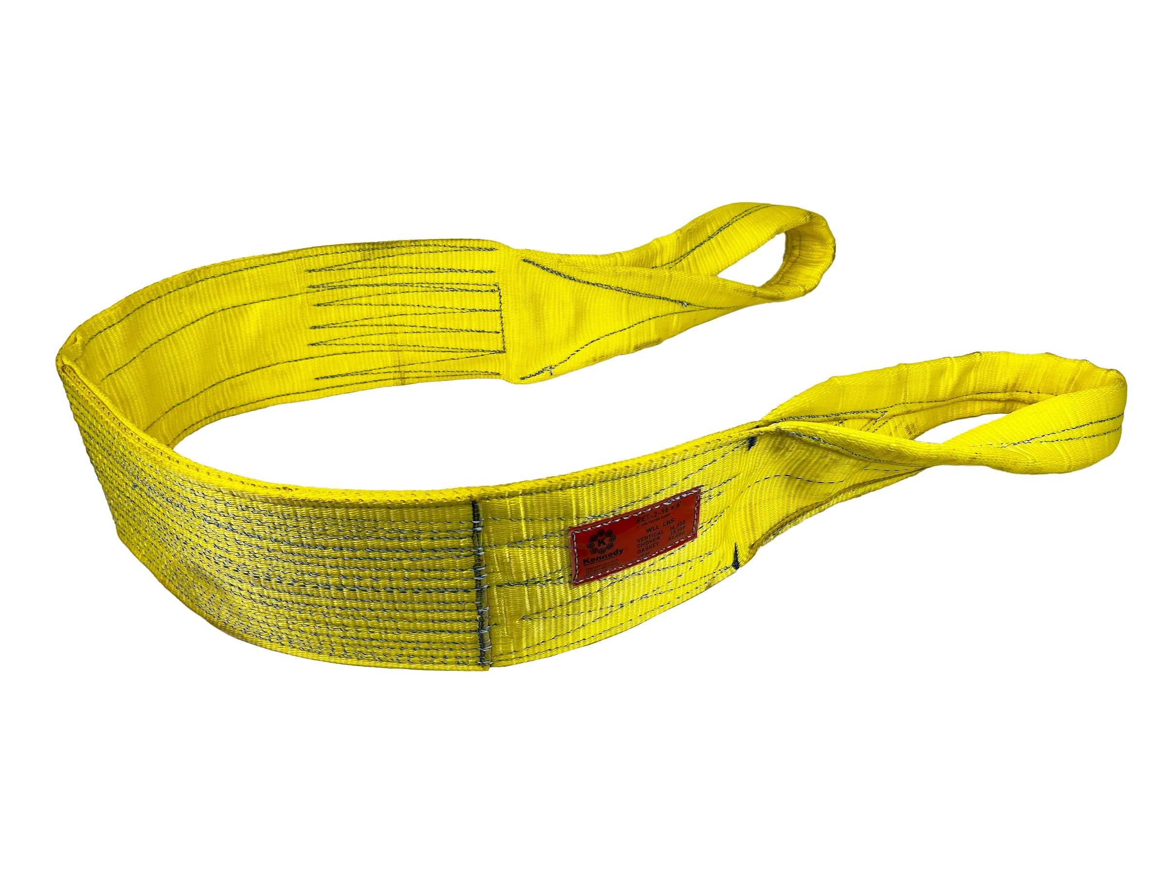 Kennedy Wire Rope & Sling Company 1" x 2' 2-Ply Twist Eye Polyester Lifting Sling (Various Sizes in Listing) Made in The USA