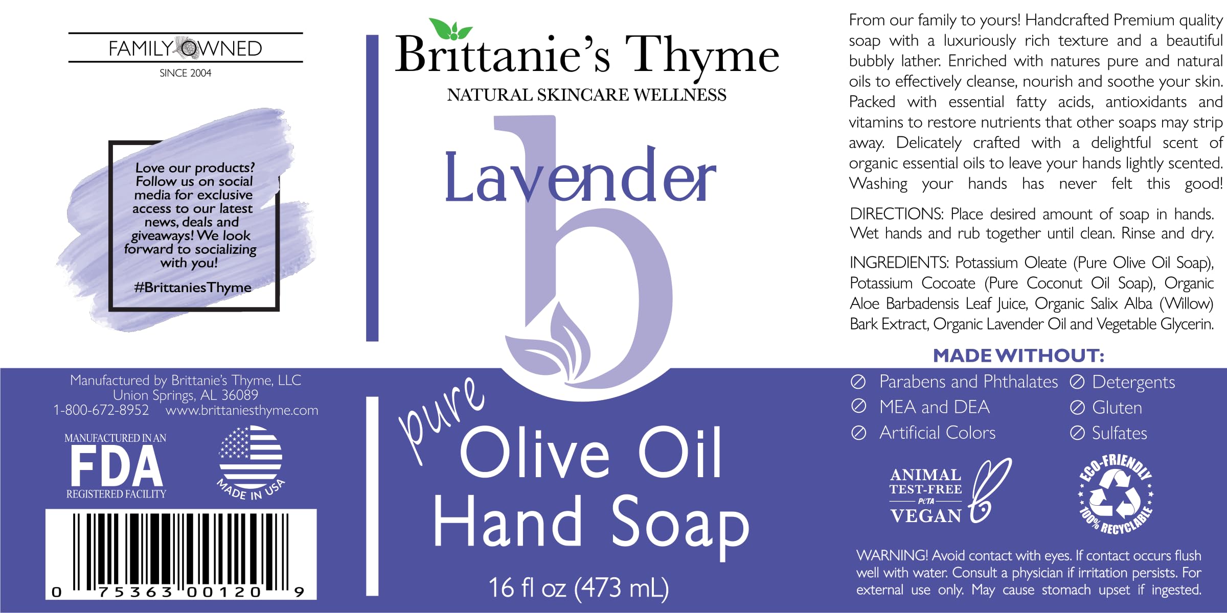 Brittanie’s Pure Castile Liquid Soap Refill, Bergamot Lime, 12 Ounce | Dish Soap, Hair & Body, Home, Gentle and Pure, Made with Natural Luxurious Oils, Vegan & Gluten Free Non-GMO