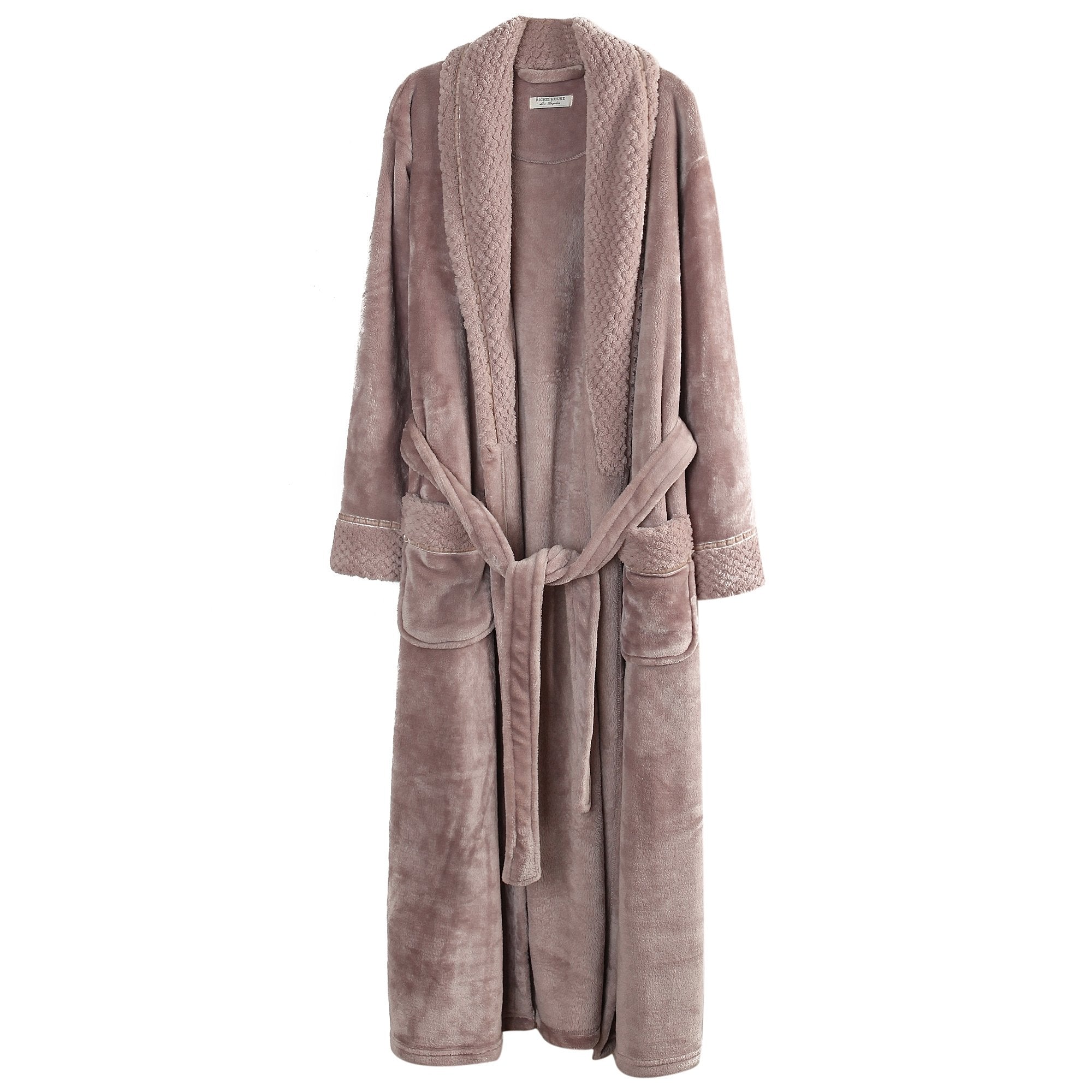 Richie House Women's Plush Soft Warm Fleece Bathrobe Robe RH1591