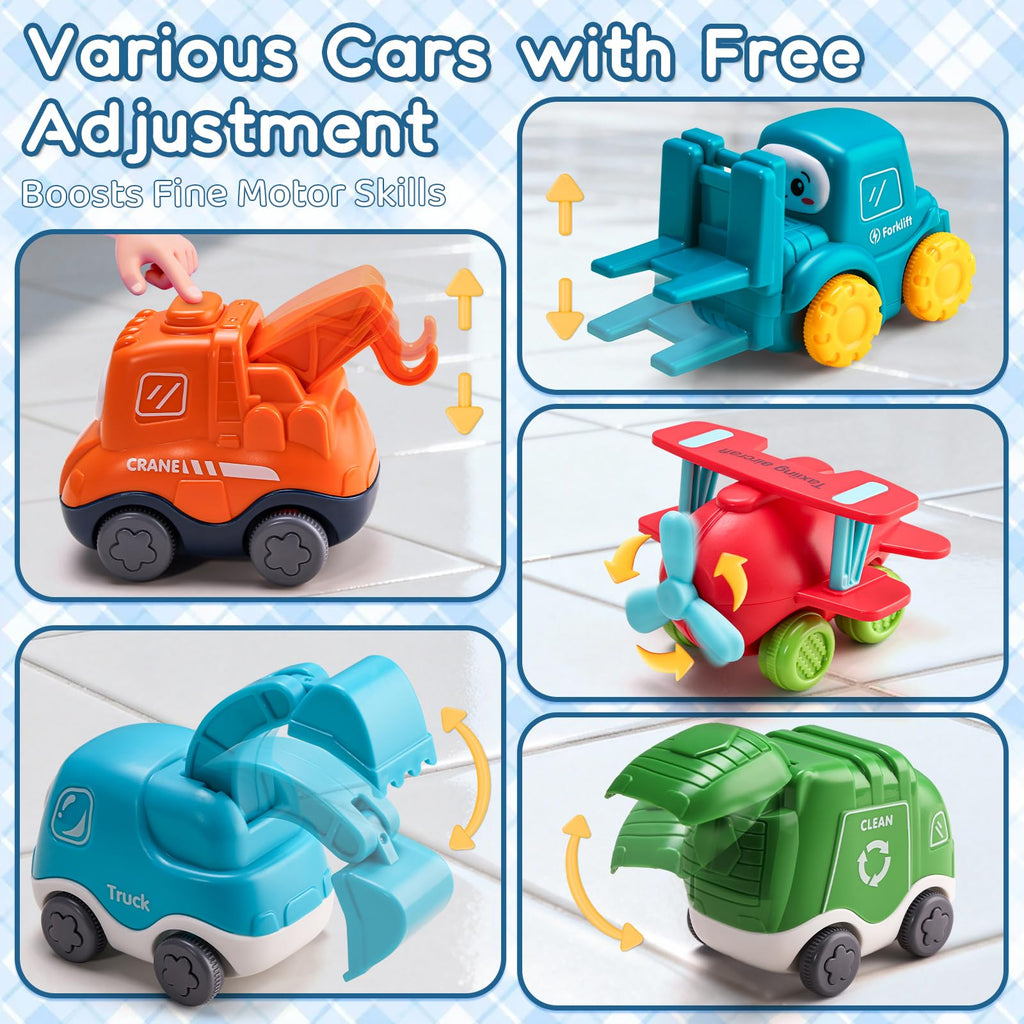 Big Cartoon Truck Car Toys for 1 Year Old Boy with Playmat/Storage Bag|Baby and Toddler Toys 12-18 Months & Age 1-2|1st Birthday Gift for Baby Toys 1 Year Old