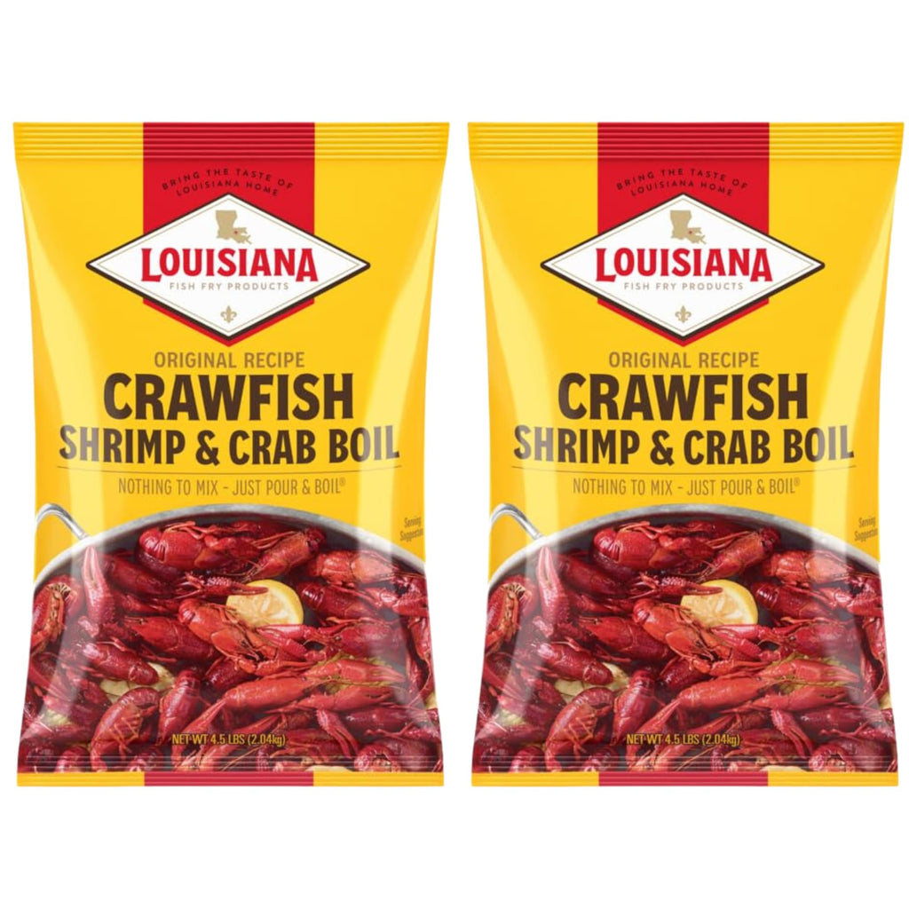 Louisiana Fish Fry Products Crawfish, Shrimp & Crab Boil Seasoning - Spicy & Delicious Seafood Powder Complete Seasoning - Low Salt Cajun Seasoning (4.5 Pound (Pack of 2))