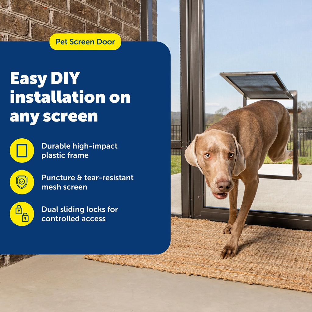 PetSafe Dog Door for Screen Door Size Large for Dogs and Cats up to 100 lb Use in Screen Doors Window Screens and Porch Screens