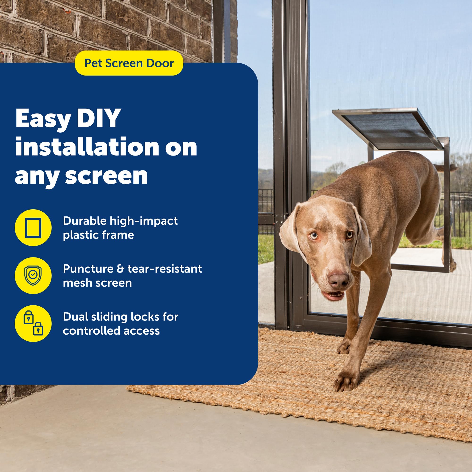 PetSafe Dog Door for Screen Door Size Large for Dogs and Cats up to 100 lb Use in Screen Doors Window Screens and Porch Screens