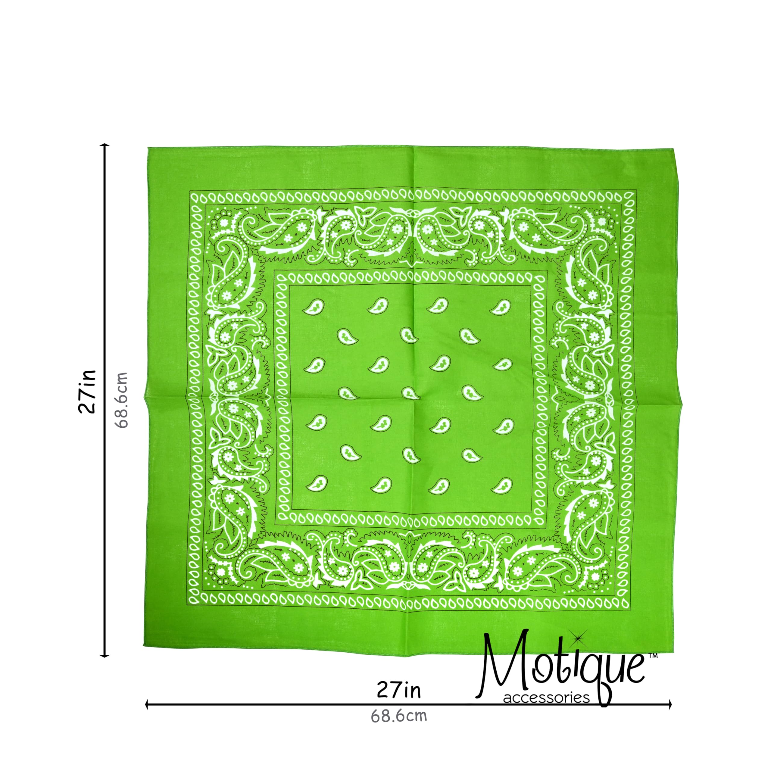 Motique Accessories Extra Large Paisley Bandana 27x27 Inch
